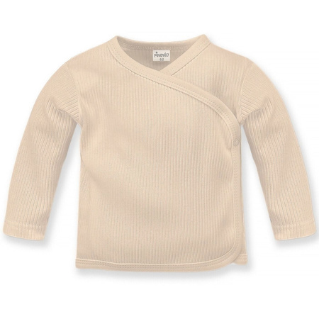 Kaftanik niemowlęcy wiąz LOVELY DAY BEIGE beżowy,prążek 68