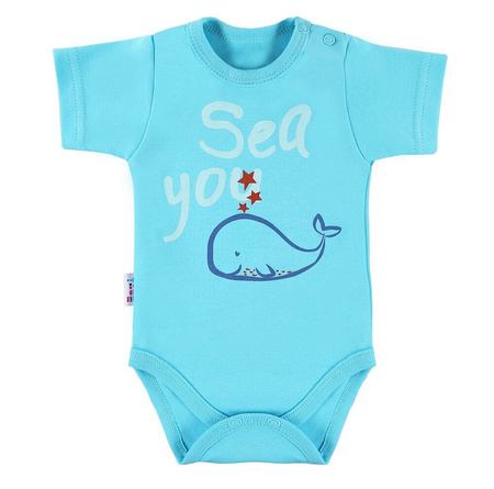 BODY niemowlęce wyprawka  LITTLE SAILOR KR CHŁ TURKUS 