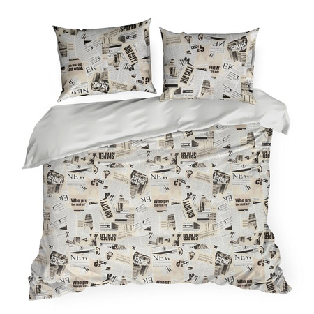 KOMPLET POŚCIELI BAWEŁNIANEJ SONIA 39 160 X 200 CM BEŻOWY