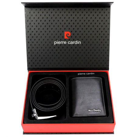 Pierre Cardin pasek czarny - mężczyzna