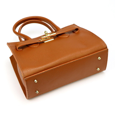 Vera Pelle torebka kuferek skóra naturalna czarny