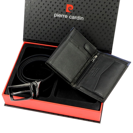 Zestaw na prezent dla mężczyzny portfel i pasek męski skórzany Pierre Cardin