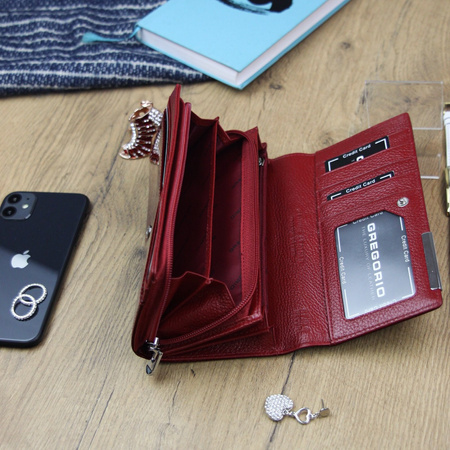 Portfel damski skóra naturalna skórzany Gregorio 