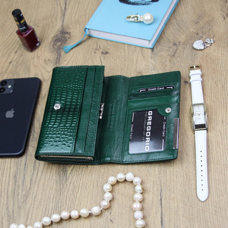 Portfel damski skóra naturalna skórzany Gregorio 