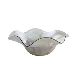 SZKLANA MISA DEKORACYJNA MASON1 (1) FI 32 X 10 CM SREBRNY