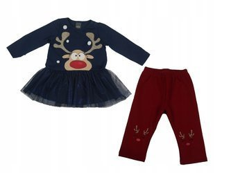 Komplet świąteczny tunika + leginsy Renifer 86