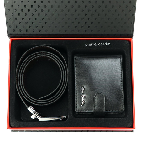 Zestaw na prezent dla mężczyzny portfel i pasek męski skórzany Pierre Cardin