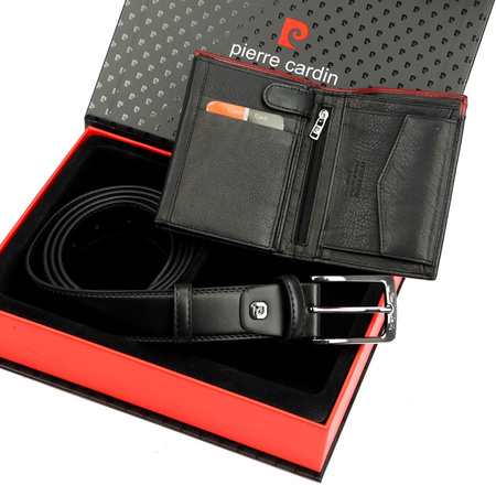 Zestaw na prezent dla mężczyzny portfel i pasek męski skórzany Pierre Cardin