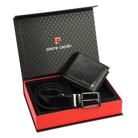 Zestaw na prezent dla mężczyzny portfel i pasek męski skórzany Pierre Cardin