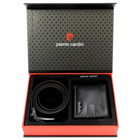 Pierre Cardin pasek czarny - mężczyzna