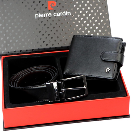 Zestaw na prezent dla mężczyzny portfel i pasek męski skórzany Pierre Cardin