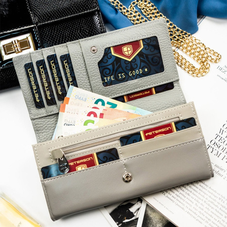 Portfel damski skóra naturalna skórzany Peterson