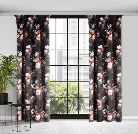 ZASŁONA GOTOWA KAREN NA TAŚMIE 140 X 270 CM CZARNY