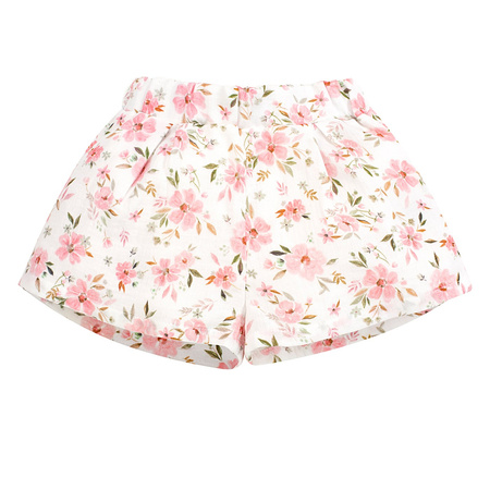 Spodenki krótkie muslin FLOWERS écru,kwiaty 110