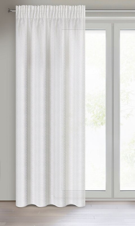 FIRANA GOTOWA SIBEL NA TAŚMIE 140 X 270 CM BIAŁY