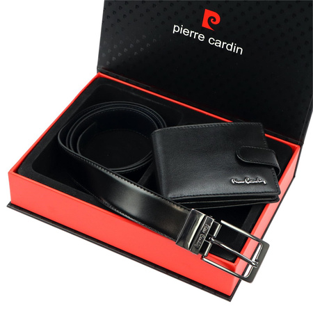 Zestaw na prezent dla mężczyzny portfel i pasek męski skórzany Pierre Cardin