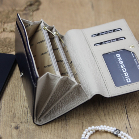 Portfel damski skórzany skóra naturalna Gregorio 