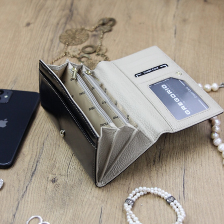 Portfel damski skórzany skóra naturalna Gregorio