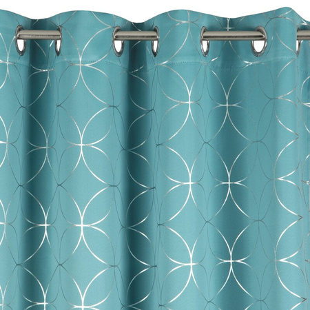 ZASŁONA GOTOWA ABELLA 135X250 CM TURKUSOWY