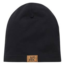 Czapka niemowlęca dla chłopca czarna Pinokio Lets rock