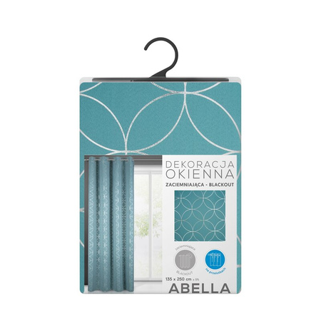 ZASŁONA GOTOWA ABELLA 135X250 CM TURKUSOWY
