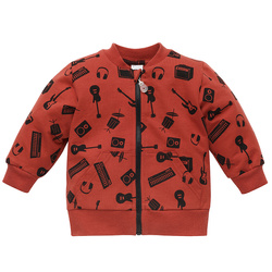 Bluza rozpinana LETS ROCK czerwony,rock 128