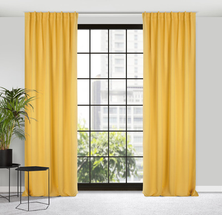 ZASŁONA GOTOWA MILAN NA TAŚMIE 140 X 300 CM MUSZTARDOWY