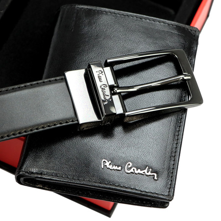 Zestaw na prezent dla mężczyzny portfel i pasek męski skórzany Pierre Cardin