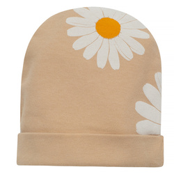 Czapka niemowlęca DAISY beż,stokrotki 74