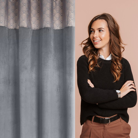 ZASŁONA GOTOWA D91 AGNES 140 X 250 CM GRAFITOWY