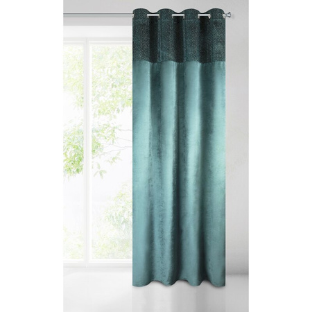 Zasłona gotowa turkusowa na przelotki 140X250 