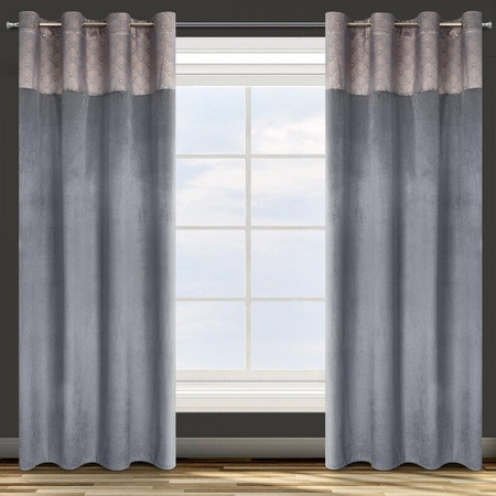 ZASŁONA GOTOWA D91 AGNES 140 X 250 CM GRAFITOWY