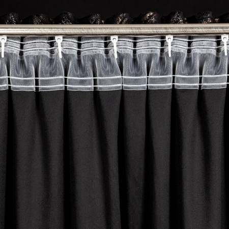 ZASŁONA GOTOWA TULIA NA TAŚMIE 135 X 270 CM CZARNY