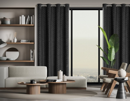 ZASŁONA GOTOWA ISLA 140 X 250 CM CZARNY