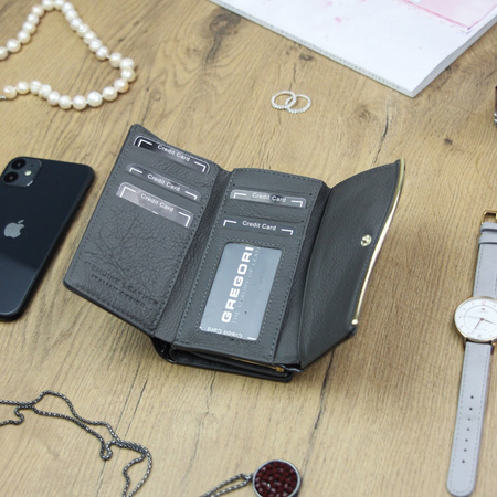 Portfel damski skórzany skóra naturalna Gregorio 