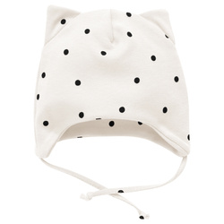 CZAPKA NIEM WIAZ TRES BIEN EC écru,groszki 74