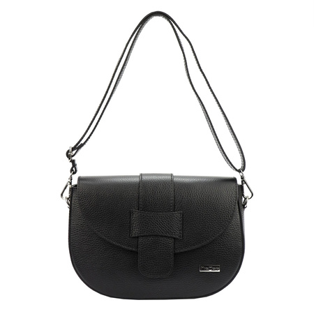 MiaMore torebka listonoszka skóra naturalna czarny