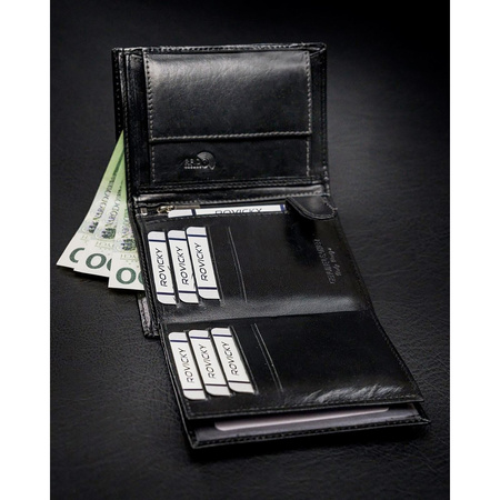 Portfel męski skórzany skóra naturalna Rovicky 