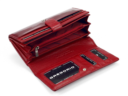 Gregorio portfel skóra naturalna czerwony Gregorio PT-102 - kobieta