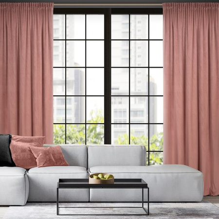 ZASŁONA GOTOWA PIERRE NA TAŚMIE 140 X 300 CM CIEMNORÓŻOWY