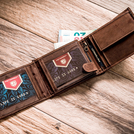 Portfel męski skórzany skóra naturalna  Peterson