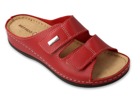 Dr Orto CASUAL - Obuwie Damskie klapki skórzane czerwone