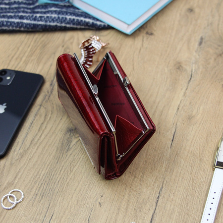 Gregorio portmonetka skóra naturalna czerwony Gregorio GF108 - kobieta