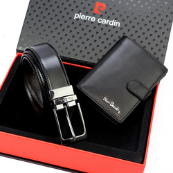 Zestaw na prezent dla mężczyzny portfel i pasek męski skórzany Pierre Cardin
