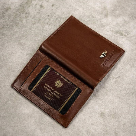 PETERSON skórzany portfel męski w zestawie etui brelok skóra naturalna RFID