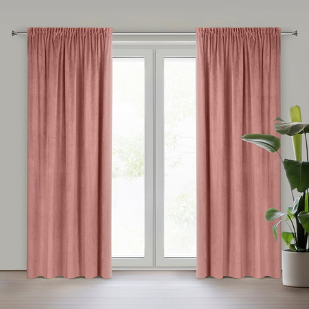 ZASŁONA GOTOWA PIERRE NA TAŚMIE 140 X 300 CM CIEMNORÓŻOWY