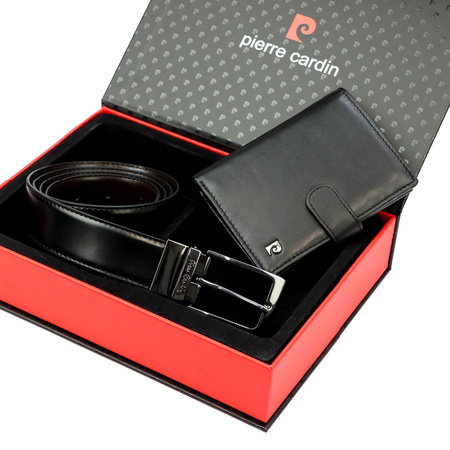 Zestaw na prezent dla mężczyzny portfel i pasek męski skórzany Pierre Cardin