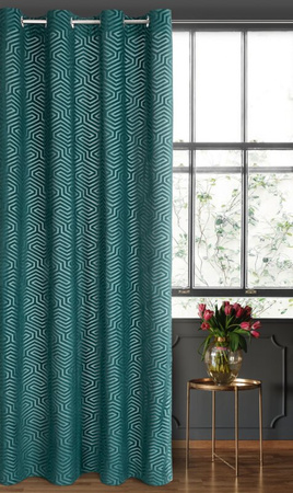 ZASŁONA GOTOWA INGA NA TAŚMIE 140 X 250 CM TURKUSOWY