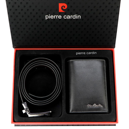 Pierre Cardin pasek czarny - mężczyzna