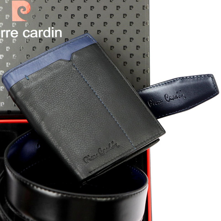 Zestaw na prezent dla mężczyzny portfel i pasek męski skórzany Pierre Cardin